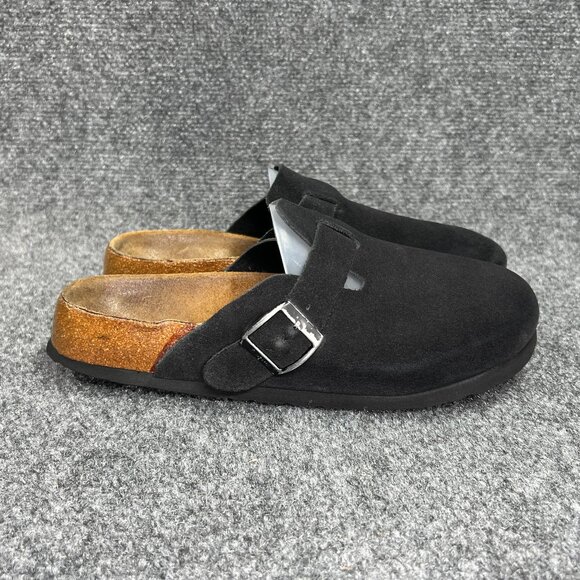 Betula By Birkenstock Black Suede Clogs Women's 6N Slip On Comfort Casual Slides - Picture 1 of 11